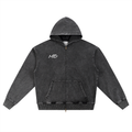 Snow Wash Oversized Zip-Up Hoodie
