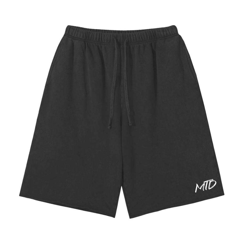 Snow Washed Raw Hem Shorts