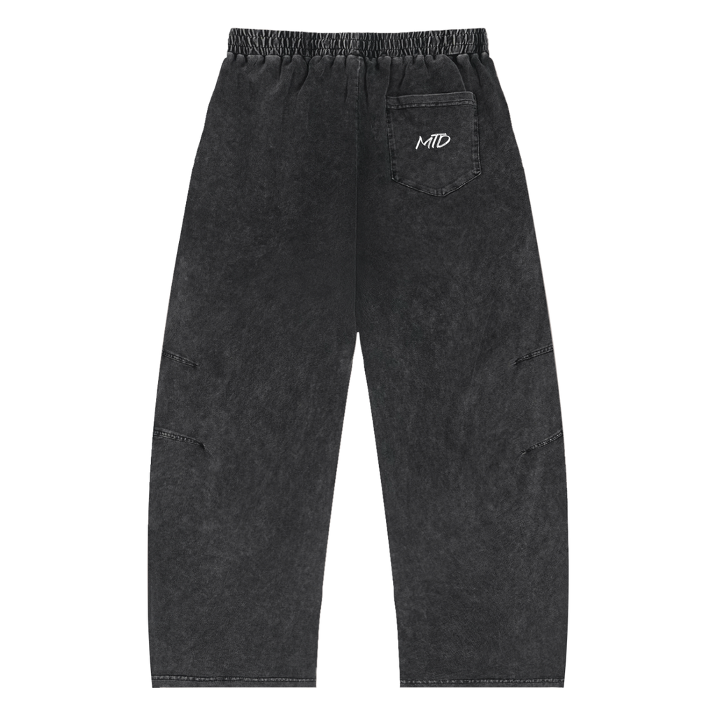 Snow Wash Drawstring Cotton Pants