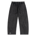 Snow Wash Drawstring Cotton Pants